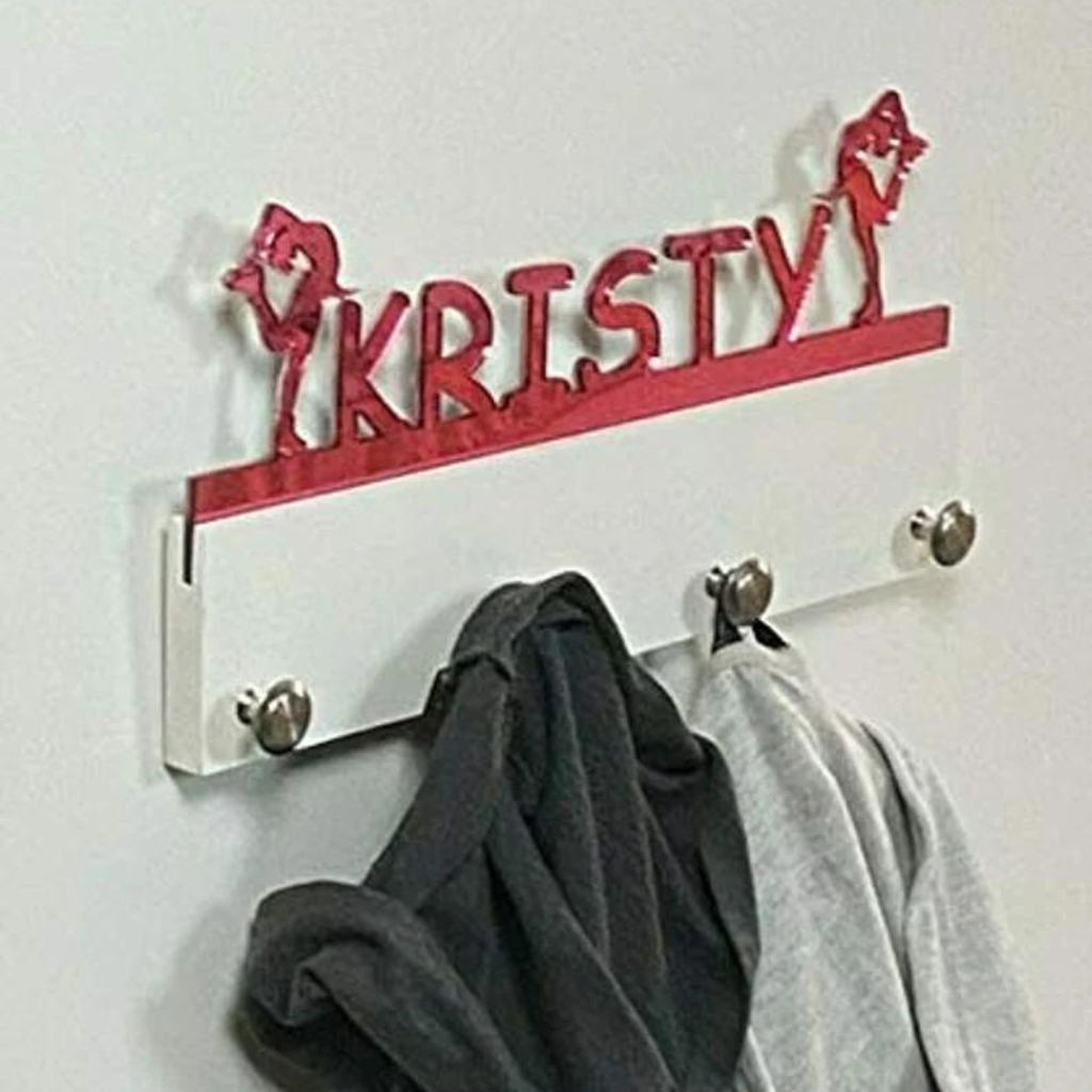 Figure Ice Skater Personalized Sports Coat Hook Hanger, Handmade Wall Organizer, Storage Space for Your Living Space
