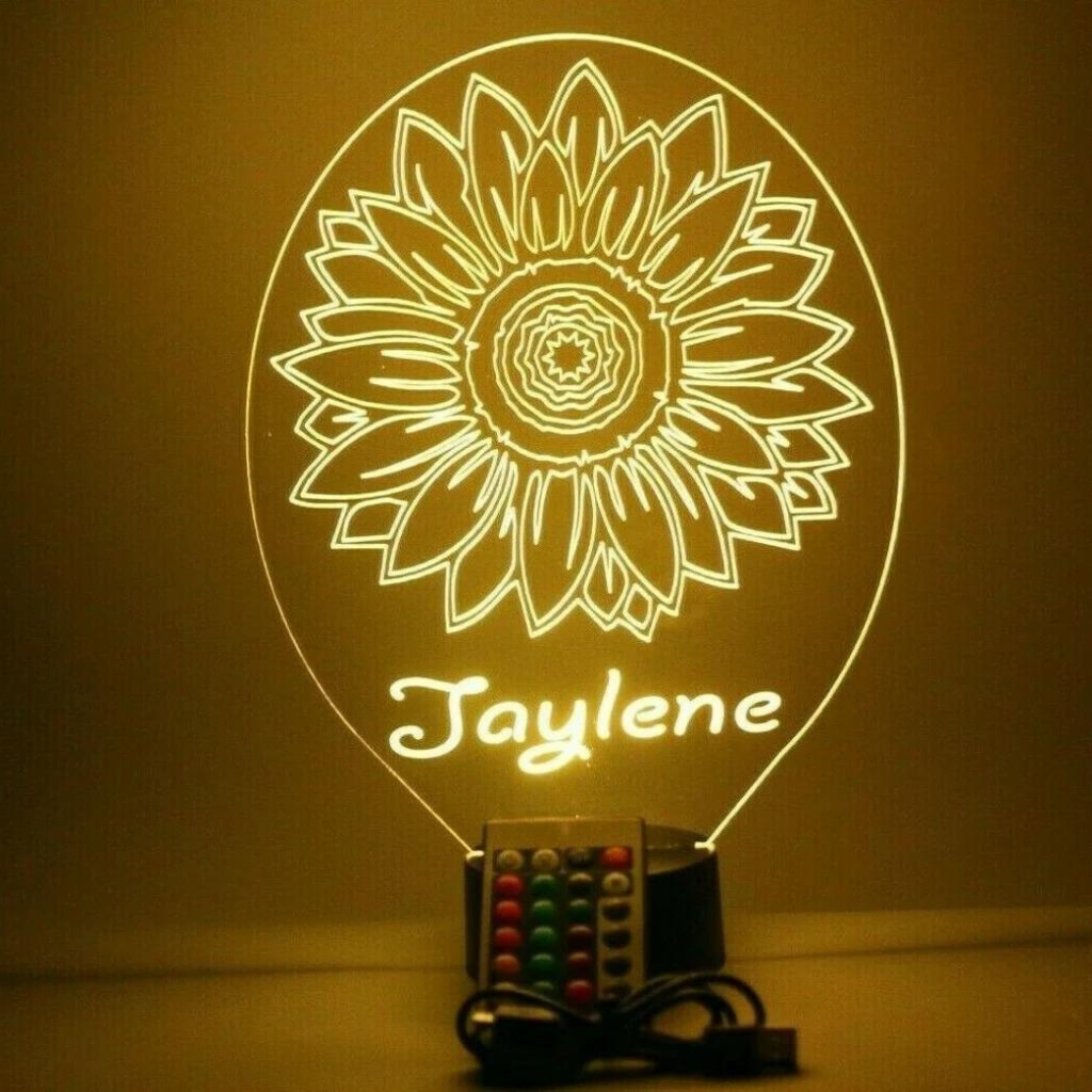 Sunflower LED Tabletop Night Light Up Lamp, 16 Color options with Remote