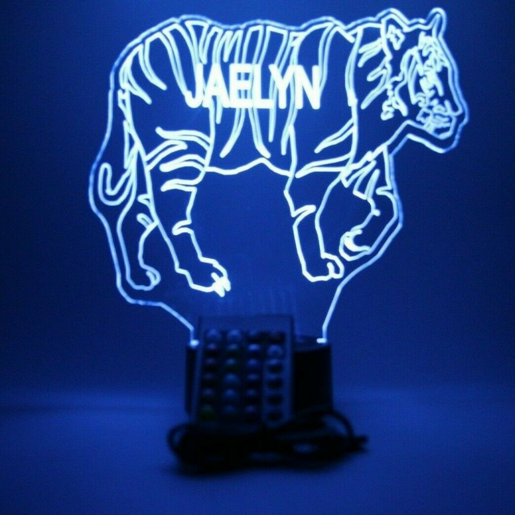 Tiger LED Tabletop Night Light Up Lamp, 16 Color options with Remote