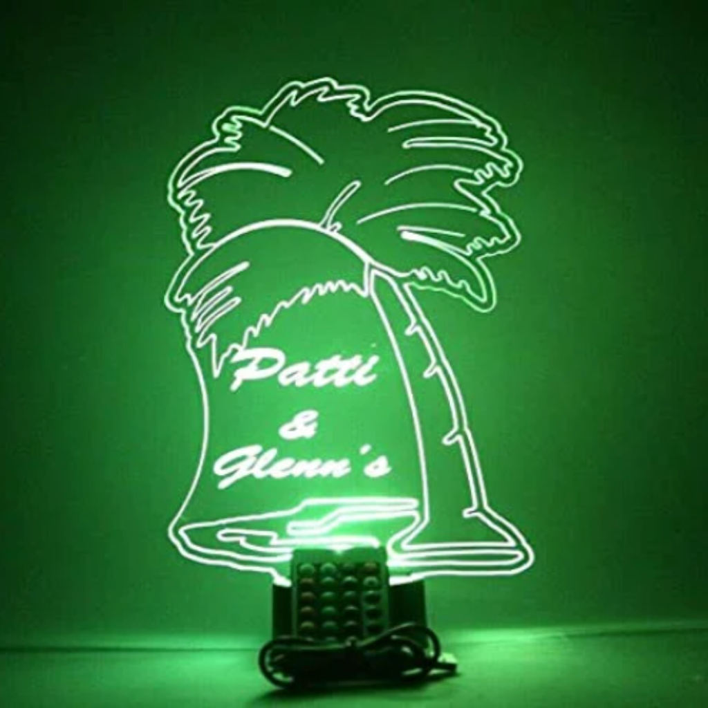 Palm Tree LED Tabletop Night Light Up Lamp, 16 Color options with Remote