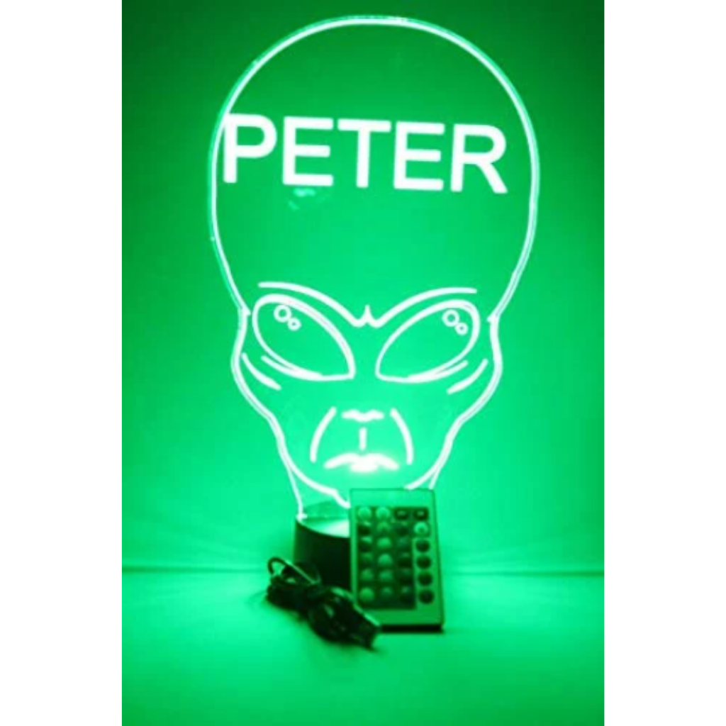 Unearthly Alien LED Tabletop Night Light Up Lamp, 16 Color options with Remote