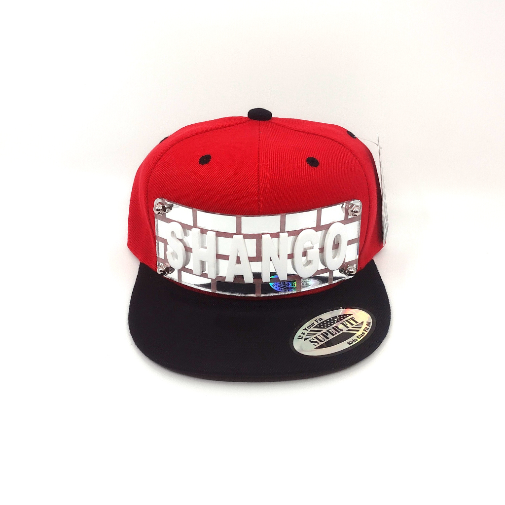 Red and Black Custom Snapback Hat, Laser Cut, Made to Order, Exclusive Creation