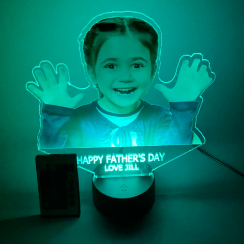 Custom Photo LED Night Light Table Lamp, 16 Color options with Remote