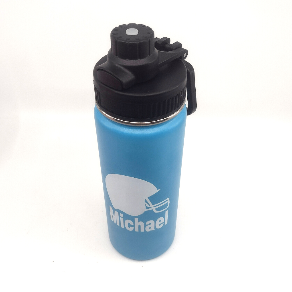 Personalized Football Helmet Insulated Water Bottle with Straw Lid & Handle 32 oz