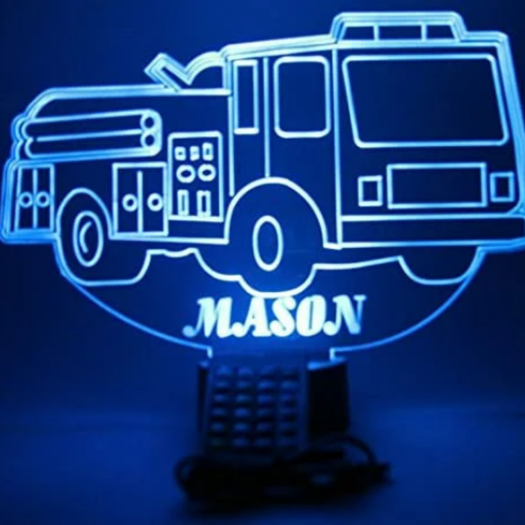 Fire Engine LED Tabletop Night Light Up Lamp, 16 Color options with Remote