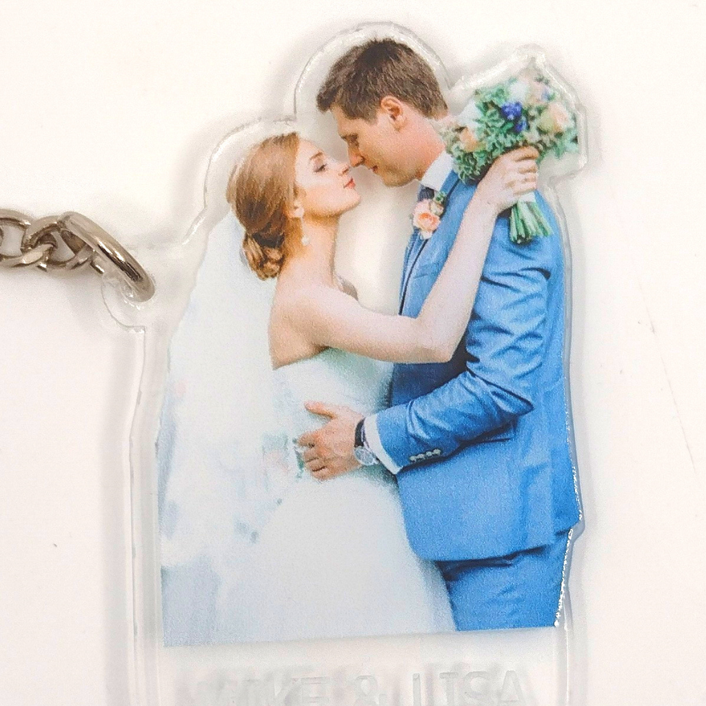 Custom Wedding Photo UV Printed Key Chain