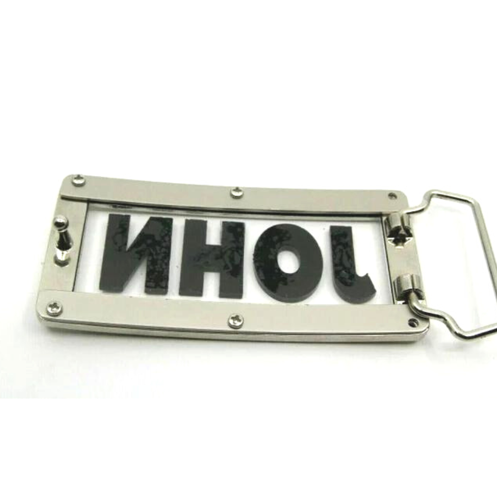 Mens Adjustable Belt Buckle Laser Personalized Custom Bling Rhinestone Any Name and Any Letter Color