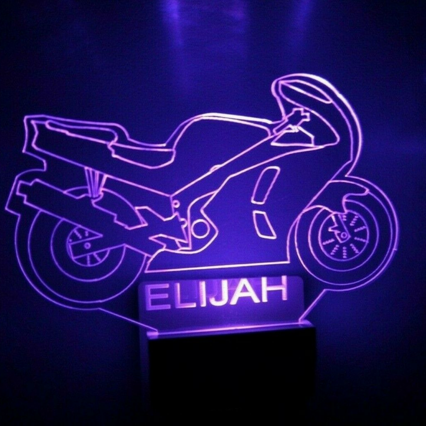 Motorcycle Night Light Multi Color Personalized LED Wall Plug-in, Cool-Touch Smart Dusk to Dawn Sensor Children's Bedroom Hallway Super Cool