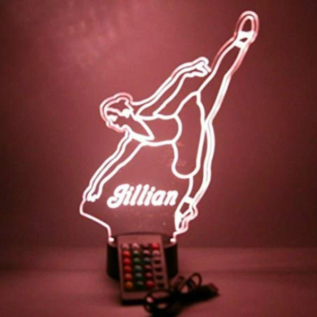 Dancer, Sports LED Tabletop Night Light Up Lamp, 16 Color options with Remote