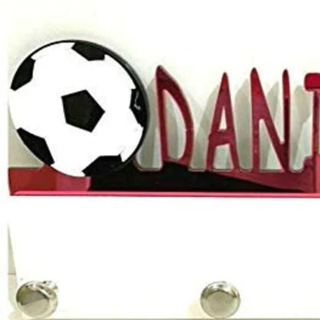 Soccer Personalized Sports Coat Hook Hanger, Handmade Wall Organizer, Storage Space for Your Living Space