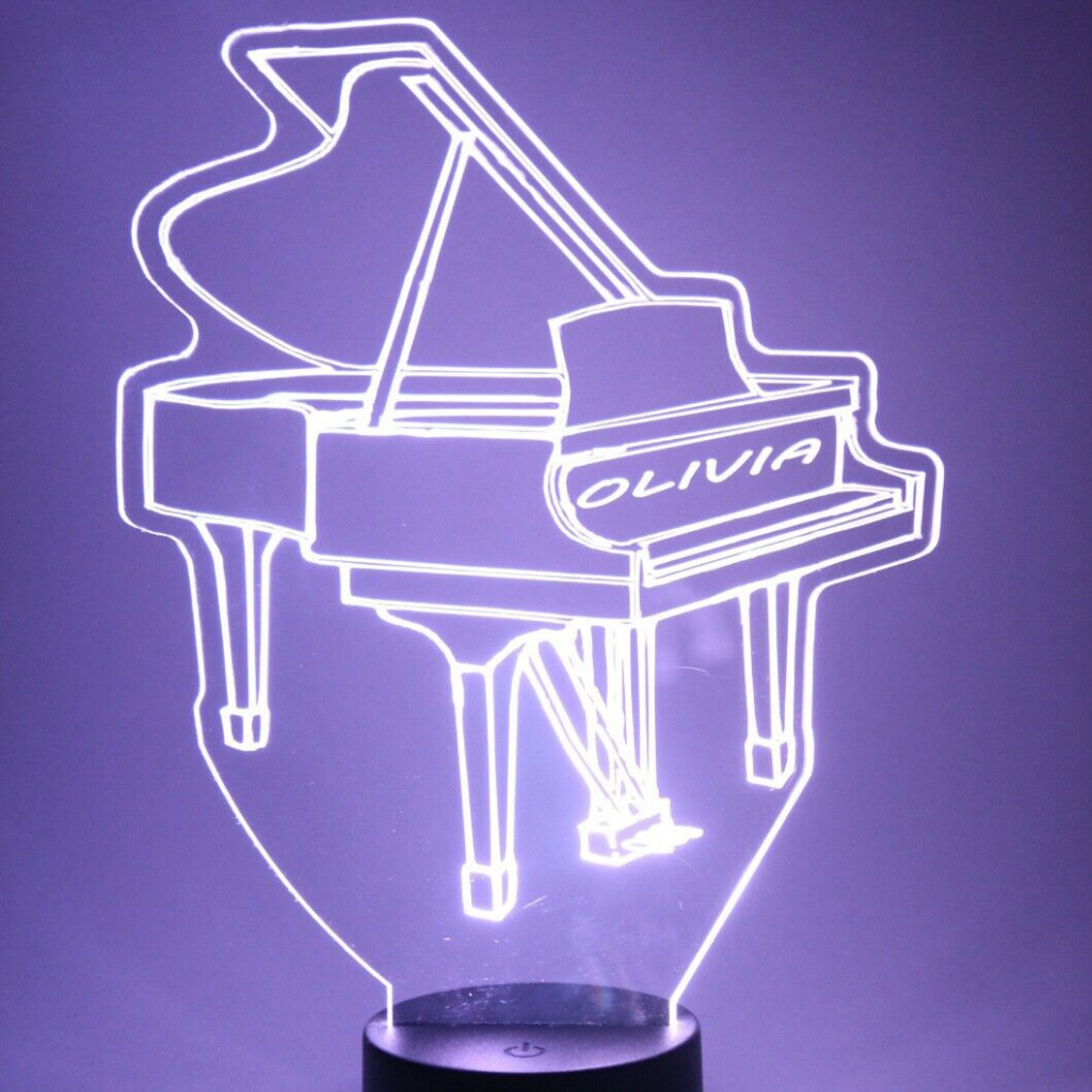 Grand Piano LED Tabletop Night Light Up Lamp, 16 Color options with Remote