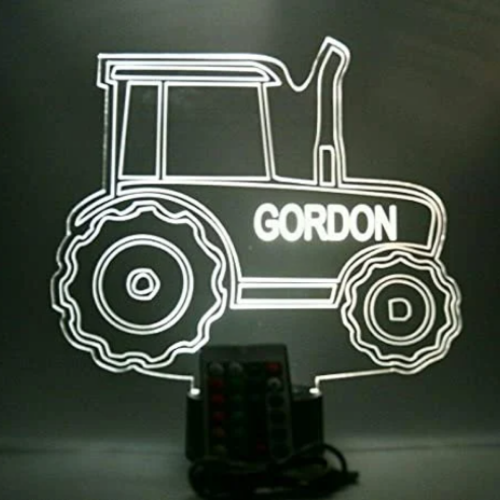 Farm Tractor LED Tabletop Night Light Up Lamp, 16 Color options with Remote