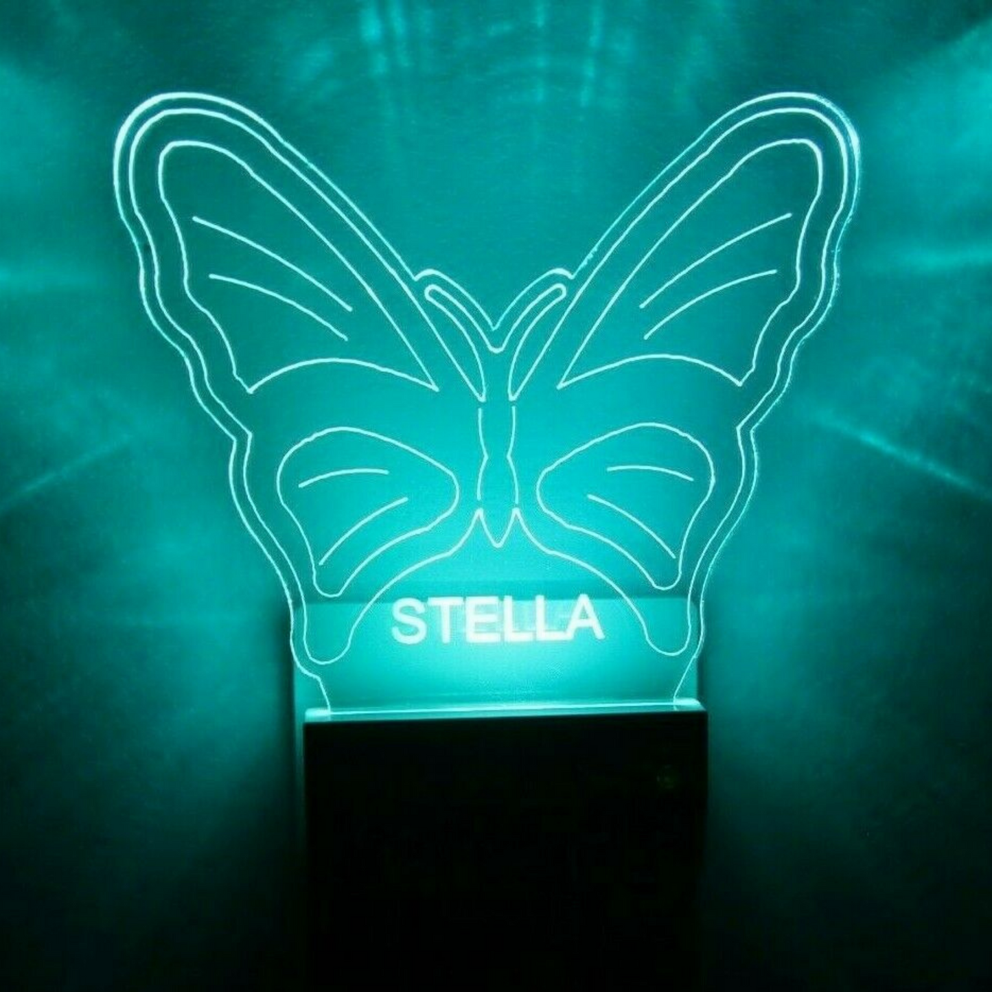 Butterfly Night Light Multi Color Personalized LED Wall Plug-in, Cool-Touch Smart Dusk to Dawn Sensor, Bedroom Hallway Bathroom