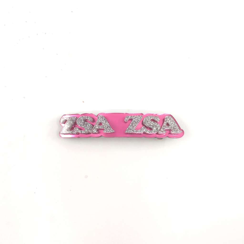Personalized Name Shape Hair Barrettes, Hair Accessory Hair Clip, Diamond Look, Custom Name and Background Color