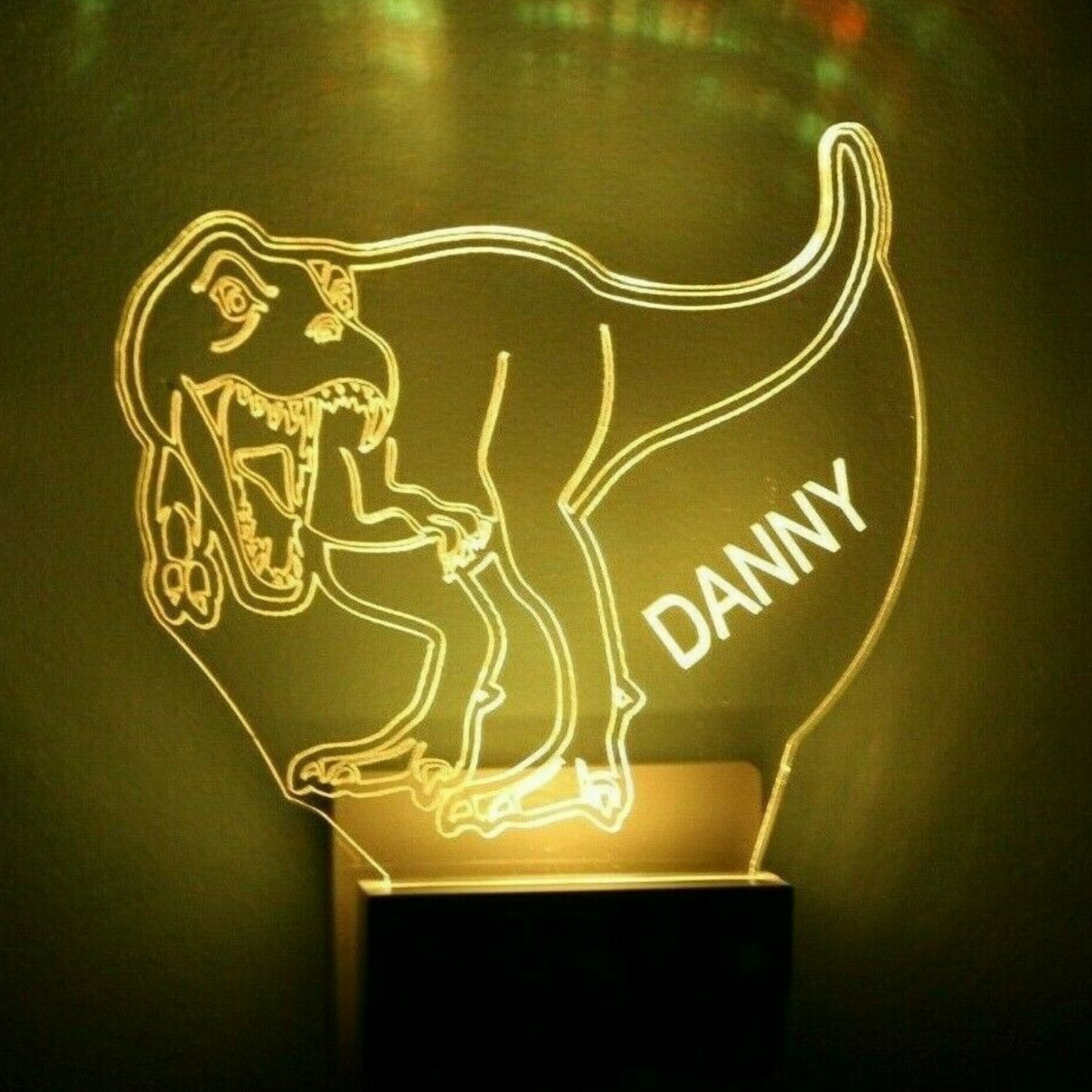 Dinosaur Night Light Multi Color Personalized LED Wall Plug-in, Cool-Touch Smart Dusk to Dawn Sensor, Bedroom, Hallway, Bathroom, Super Cool
