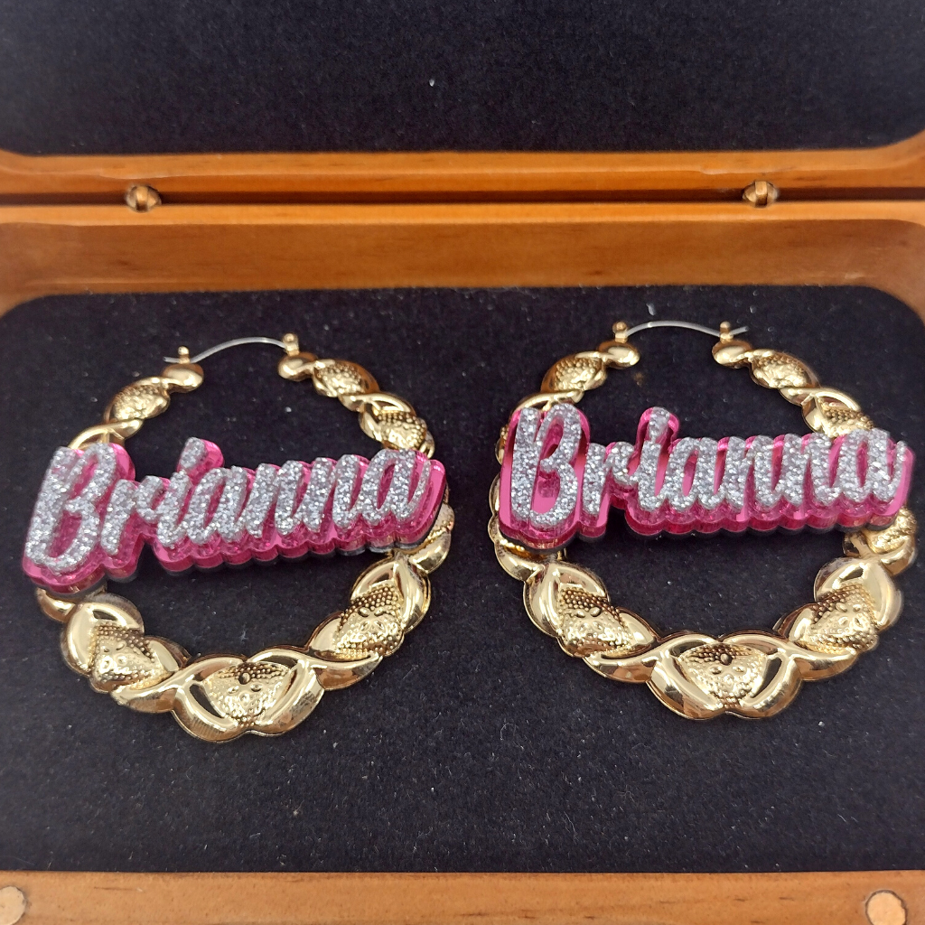 Buy Custom Made Large Hoop Earrings With Your Name in Script Font order Any Name  Name Earrings in Yellow Gold, Rose Gold or Sterling Silver Online in India  - Etsy