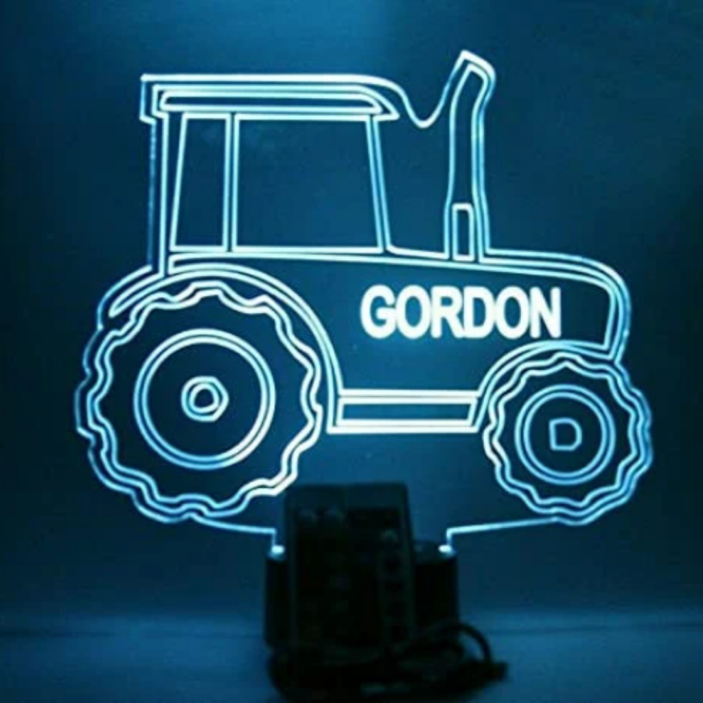 Farm Tractor LED Tabletop Night Light Up Lamp, 16 Color options with Remote