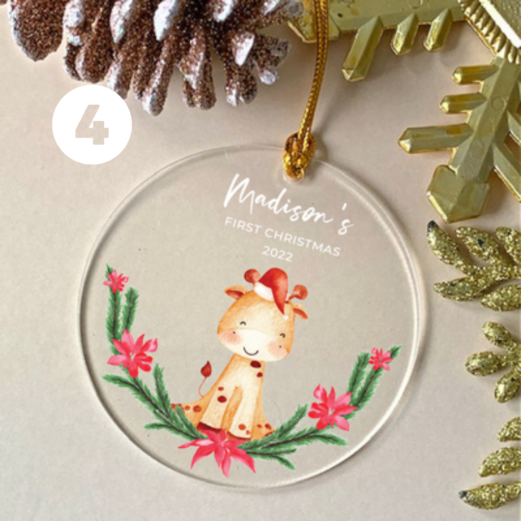 Baby's First Christmas Ornament with Personalized Engraved Name