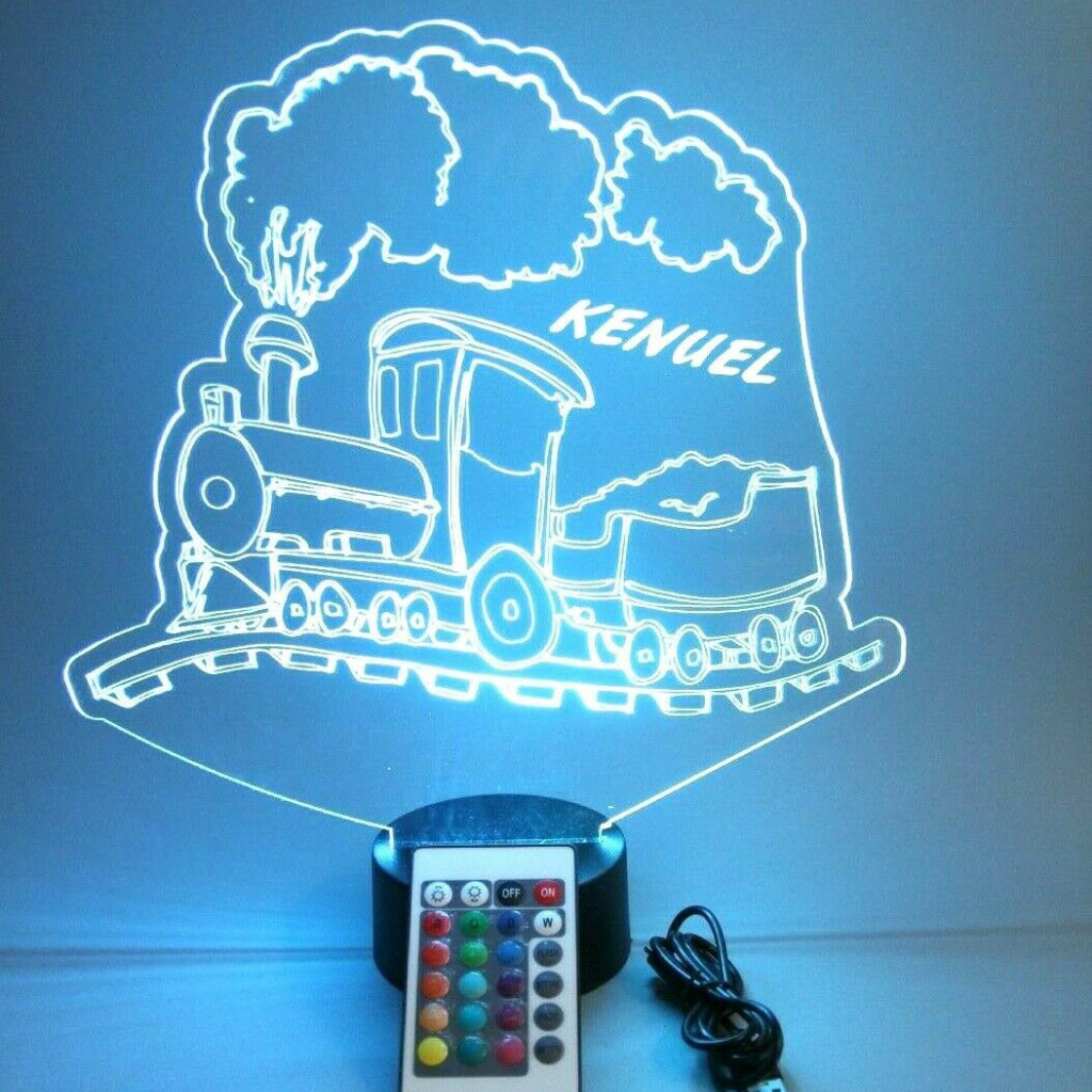 Train LED Tabletop Night Light Up Lamp, 16 Color options with Remote