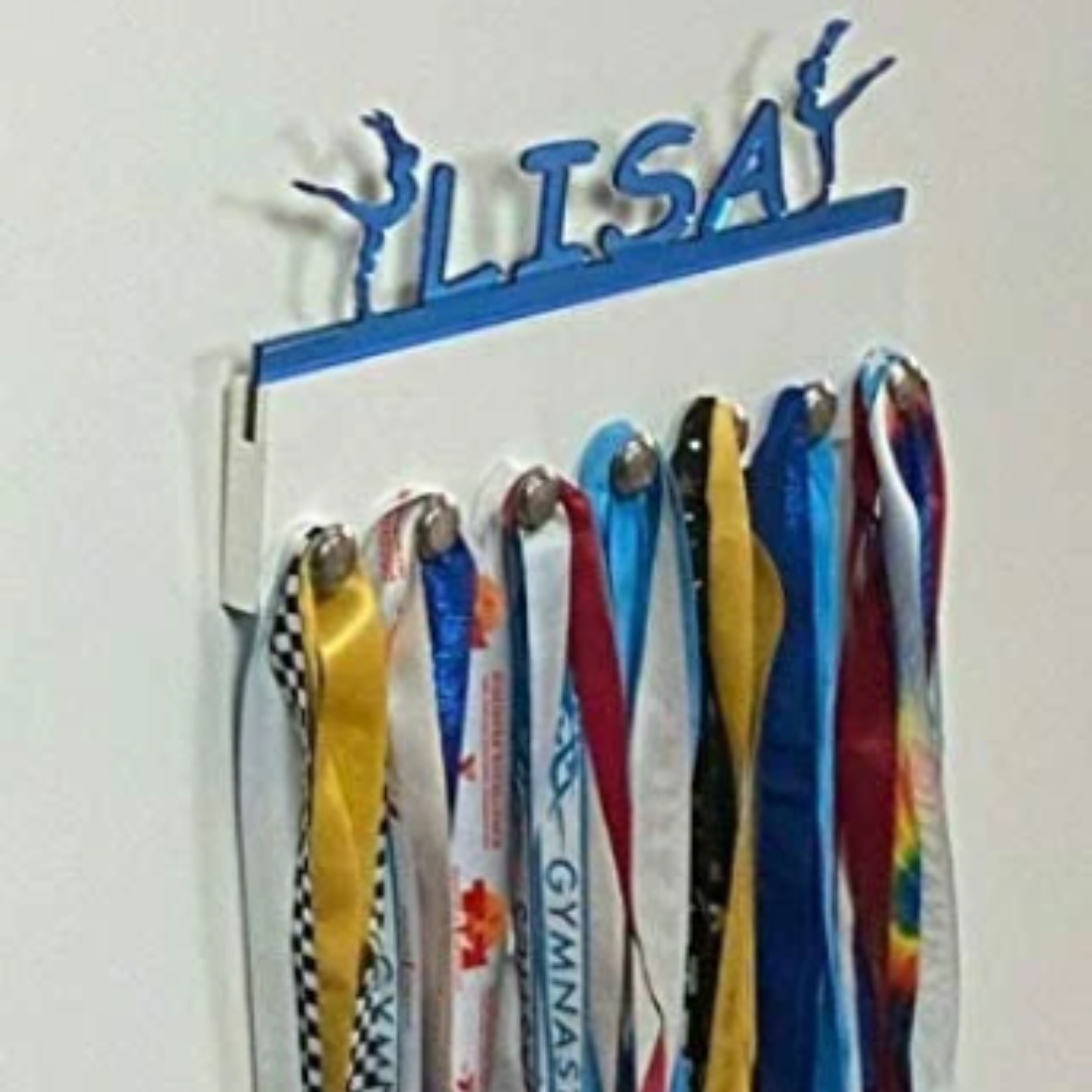 Dancer Personalized Sports Medal Holder, Handmade Wall Organizer, Storage Space for Your Living Space