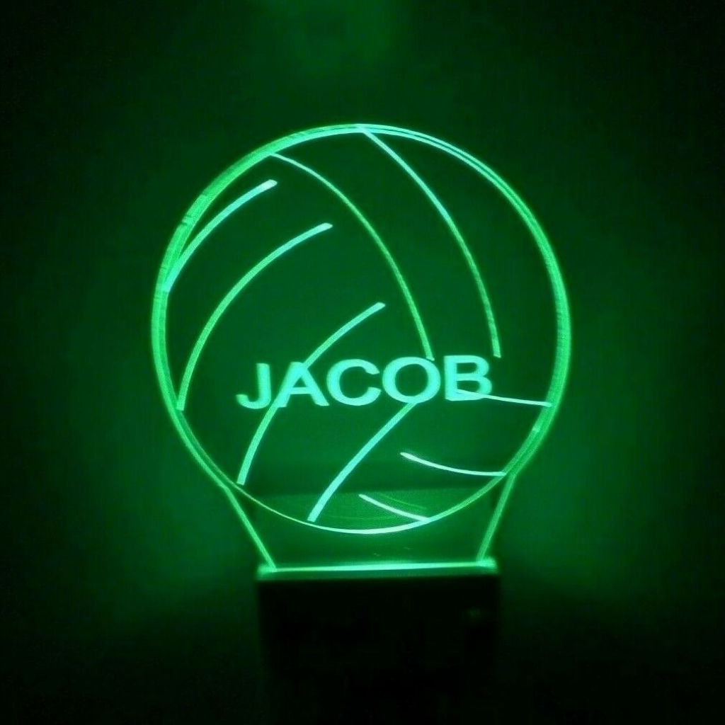 Volleyball Night Light Multi Color Personalized LED Wall Plug-in, Cool-Touch Smart Dusk to Dawn Sensor