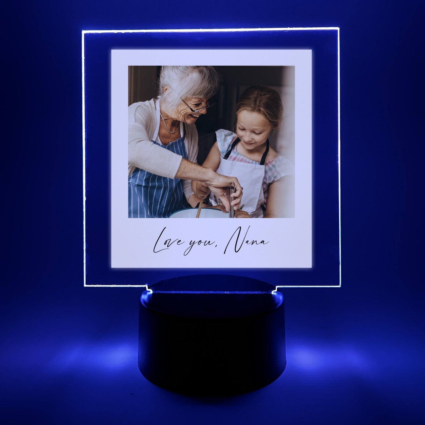 Personalized LED 16 Colors Light Up Love You Grandma Auntie Mom Home Desk Stand
