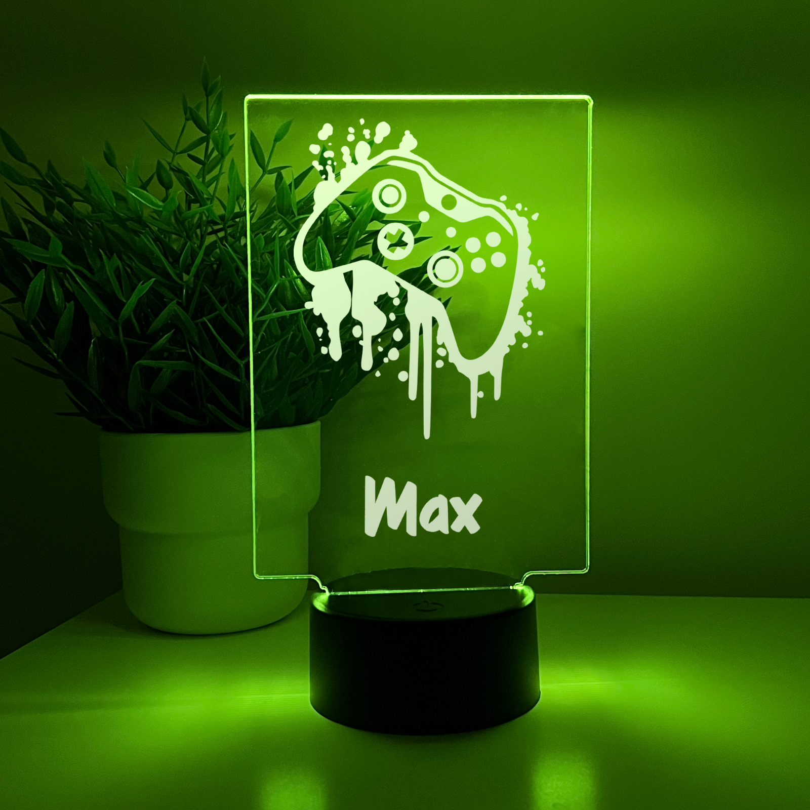 Personalized LED 16 Color Light Up Lamp Stand Boys Rocket Space RGB Nightlight