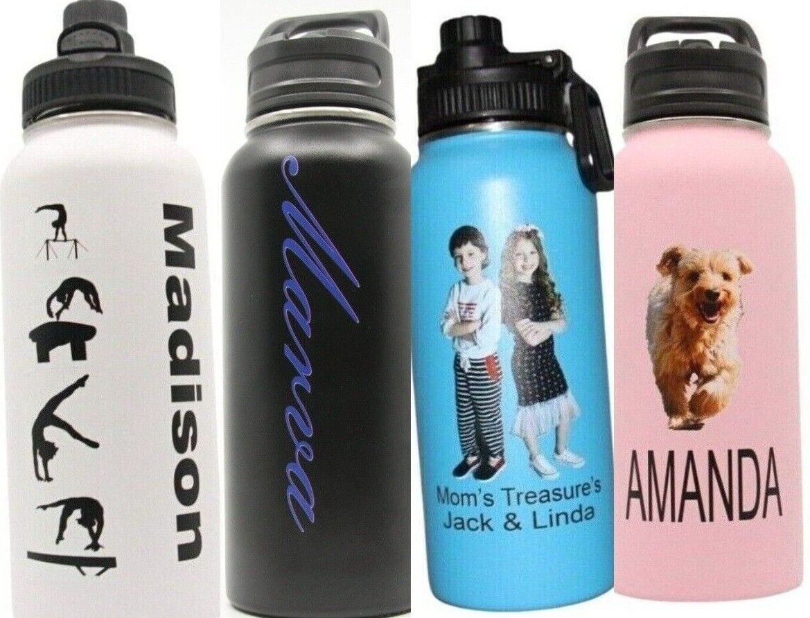 Personalized Insulated Sport 32oz Hydro Water Bottle W/ Custom Photo & Engraved