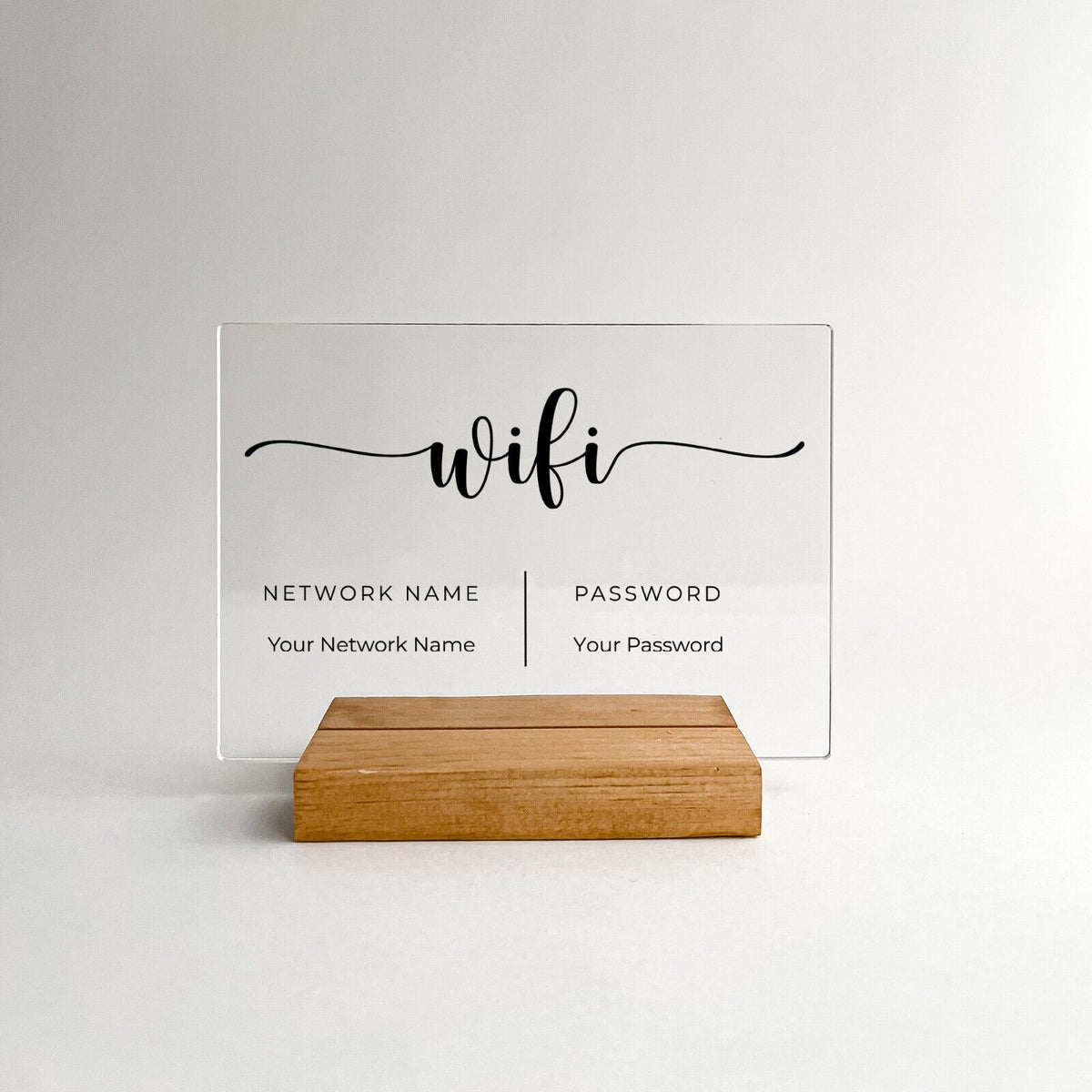 Connection Stand Card Personalized Wi-Fi Internet Network Connection Stand Custom Wood Stand ...