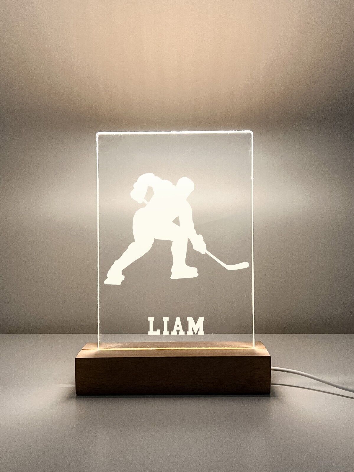 Personalized LED Light Up Desk Lamp Stand Hockey Athlete NHL