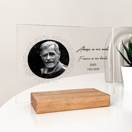 PERSONALIZED Forever In Our Hearts Home Décor Custom Wood Stand Engraved Gift