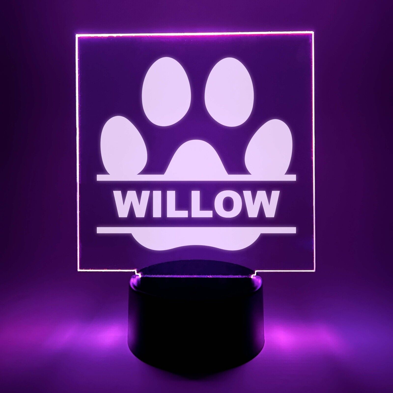 Personalized LED 16 Colors Light Up Stand Pet Puppy Dogs Paw Gift w/Remote