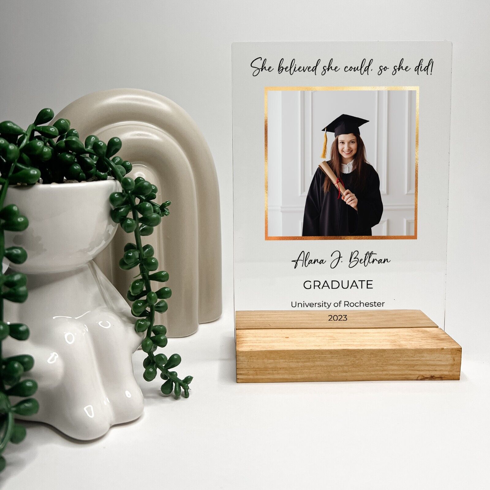 Personalized Wood Stand Graduating Class of 2023 Photo College/High School Gift