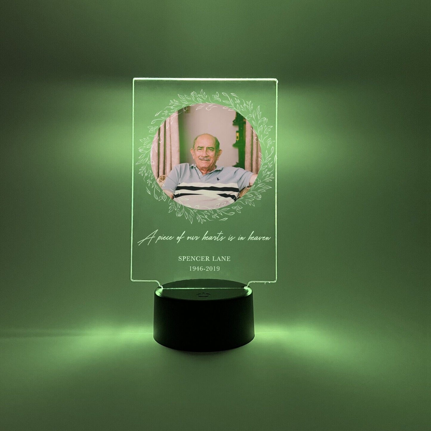 PERSONALIZED Grievance RGB Light LED Custom Photo Memorial Gift Sympathy Plaque