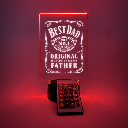 Personalized LED 16 Colors Light Up Stand Best Dad Father's Day Gift w/Remote