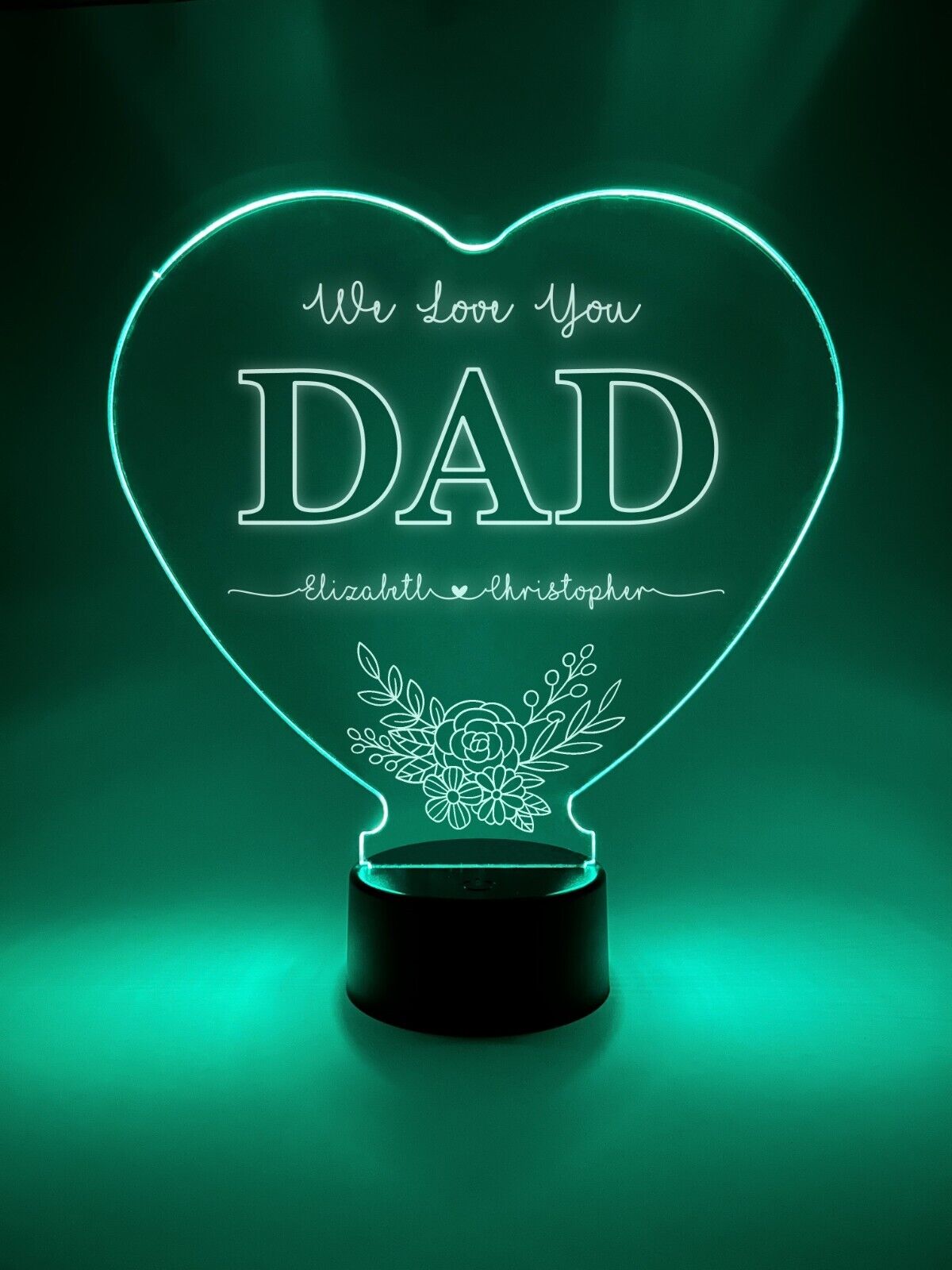 Personalized Memorial Sympathy In Loving Memory Mom DAD LED 16 color light stand