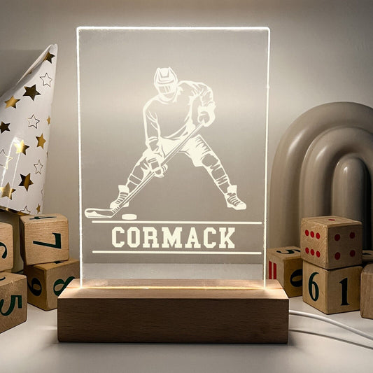 Personalized LED Light Up Desk Lamp Stand Hockey Athlete NHL
