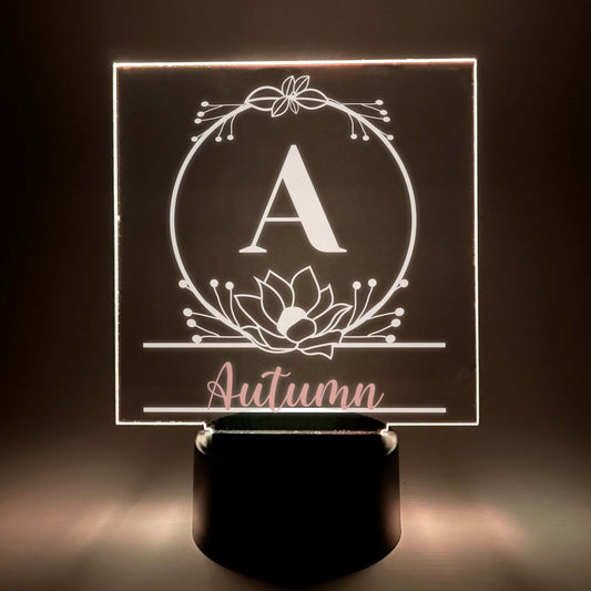 Personalized LED 16 Colors Light Up Stand Girls Monogram Initial w/Remote