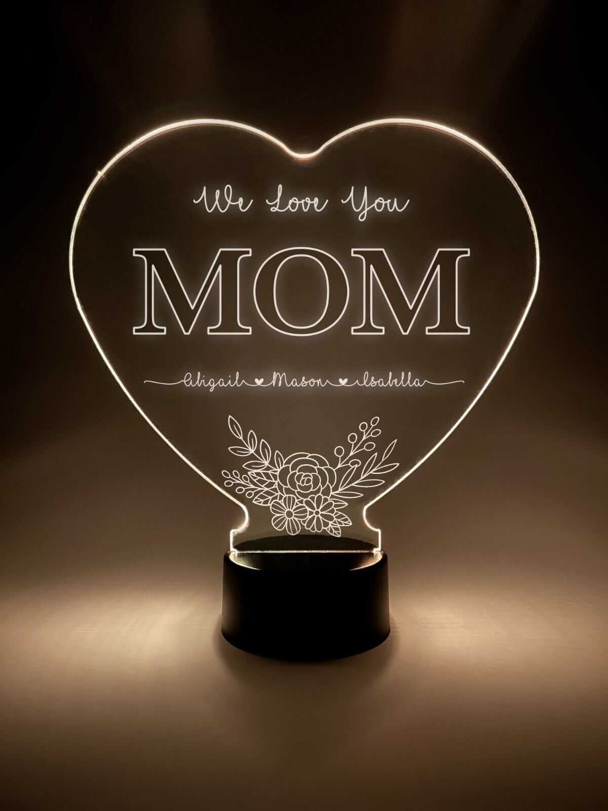 Personalized Memorial Sympathy In Loving Memory Mom DAD LED 16 color light stand