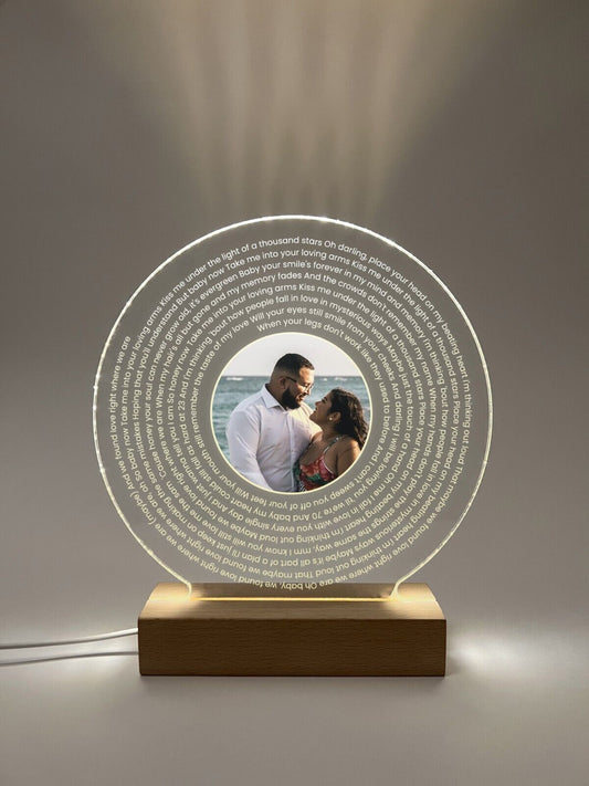 Personalized LED Light Up Vinyl Lyrics Couple Anniversary Wedding Holiday Gift