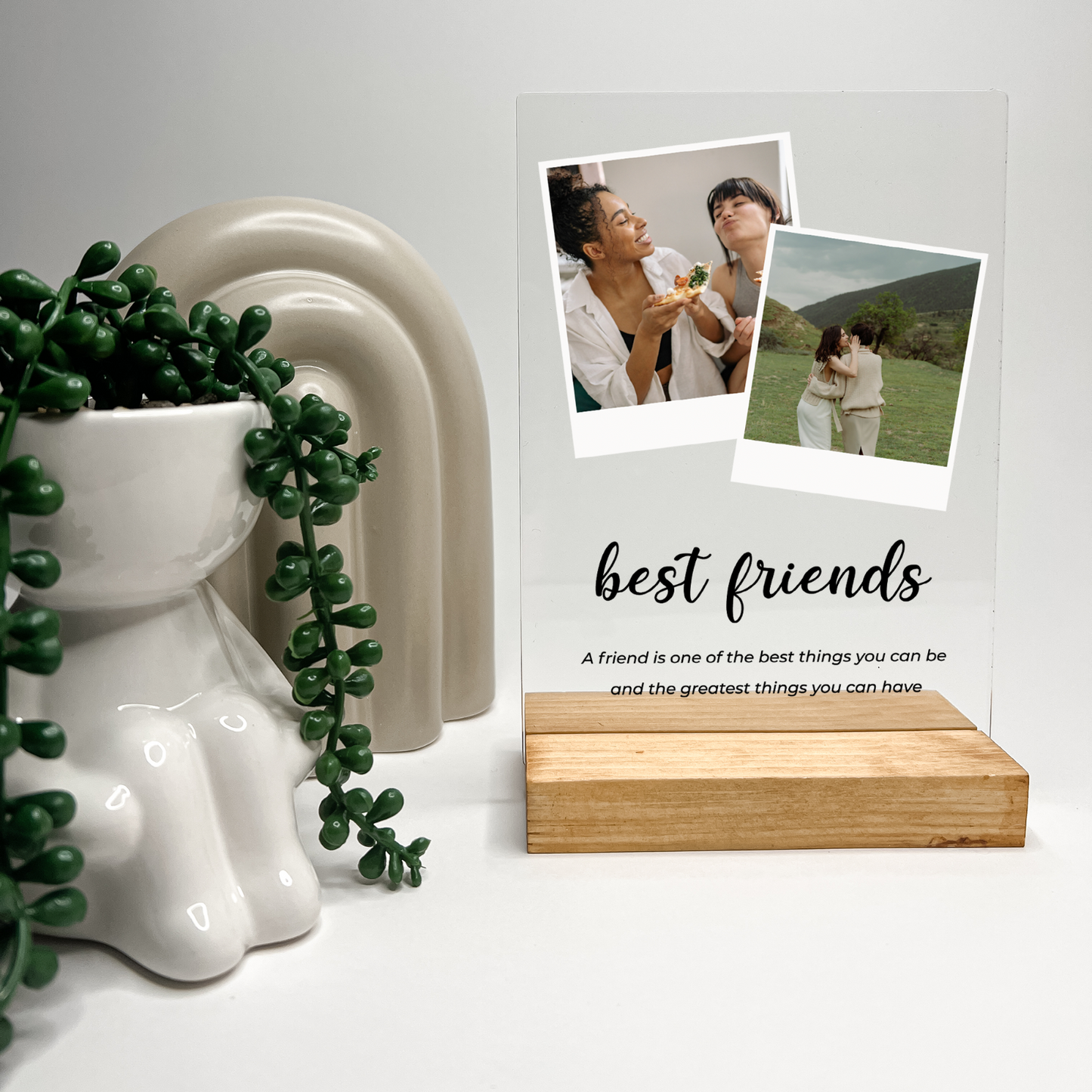 Personalized 2 Images Custom Collage Picture Frame, Acrylic Photo Plaque