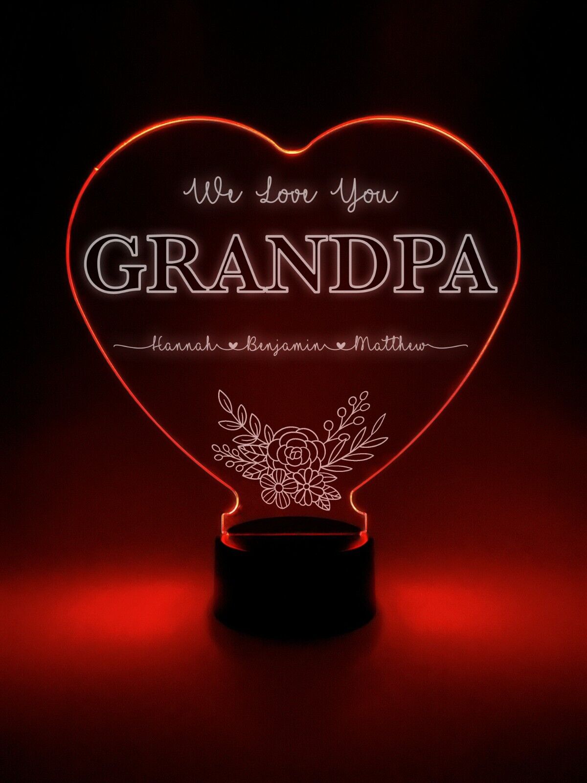 Personalized Memorial Sympathy In Loving Memory Mom DAD LED 16 color light stand