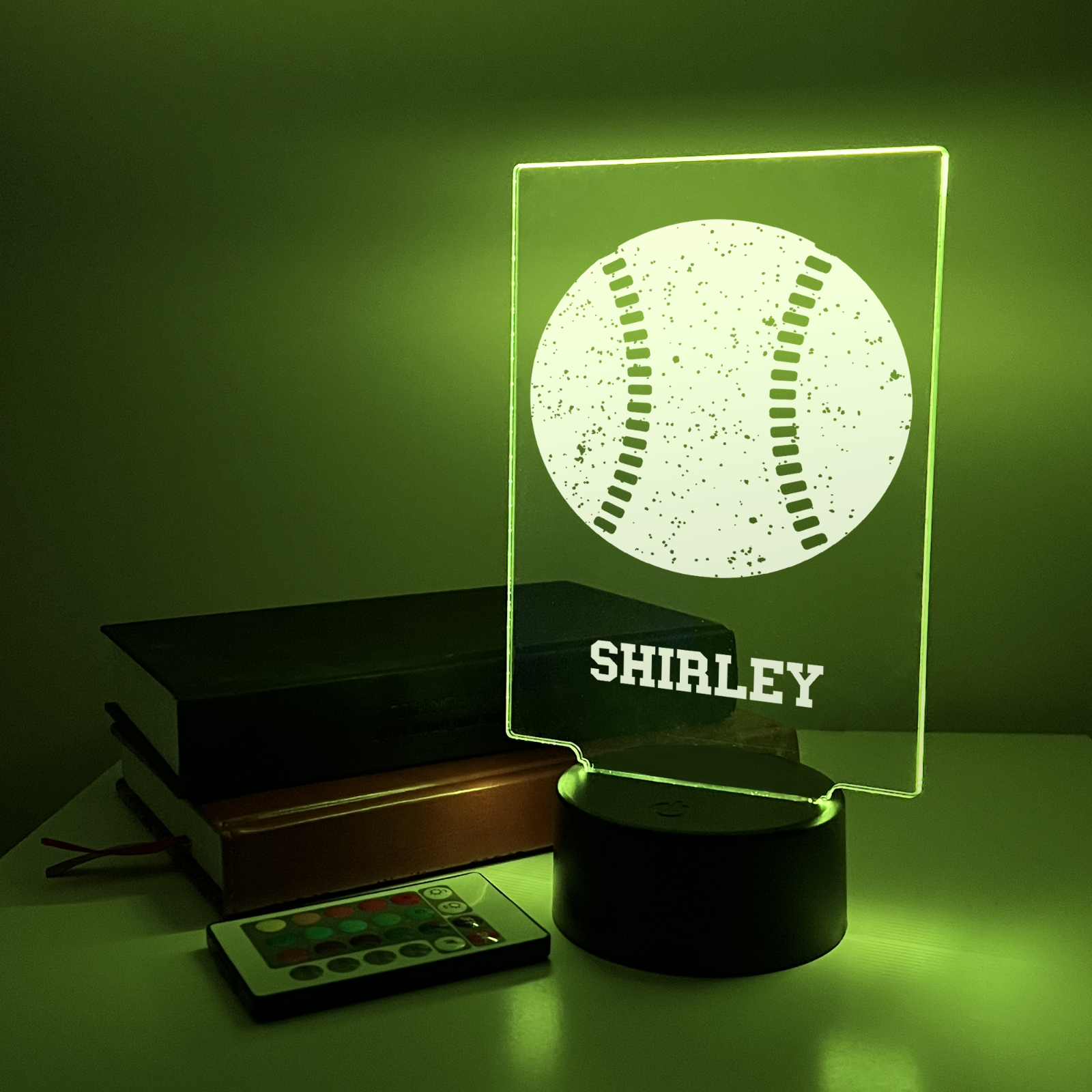 Personalized RGB Light Up Desk Lamp Stand Sports Soccer Baseball Hockey Football
