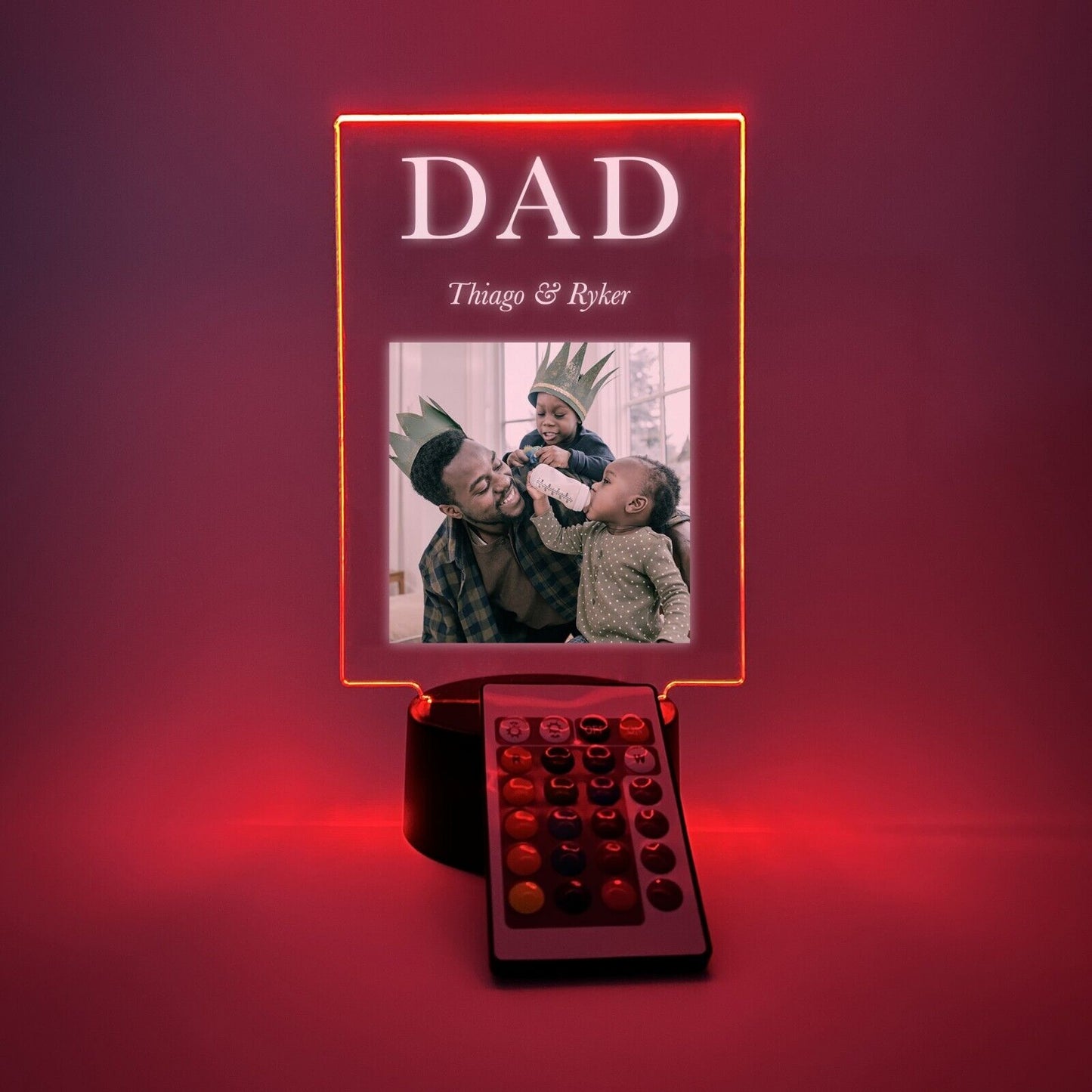 Personalized LED 16 Colors Light Up Stand Daddy Dad Father's Day Gift w/Remote