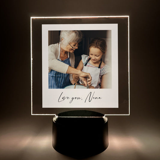 Personalized LED 16 Colors Light Up Love You Grandma Auntie Mom Home Desk Stand