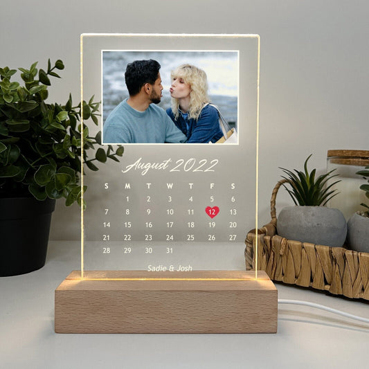 Personalized LED Light Up Calendar Couple Anniversary Wedding Holiday Gift