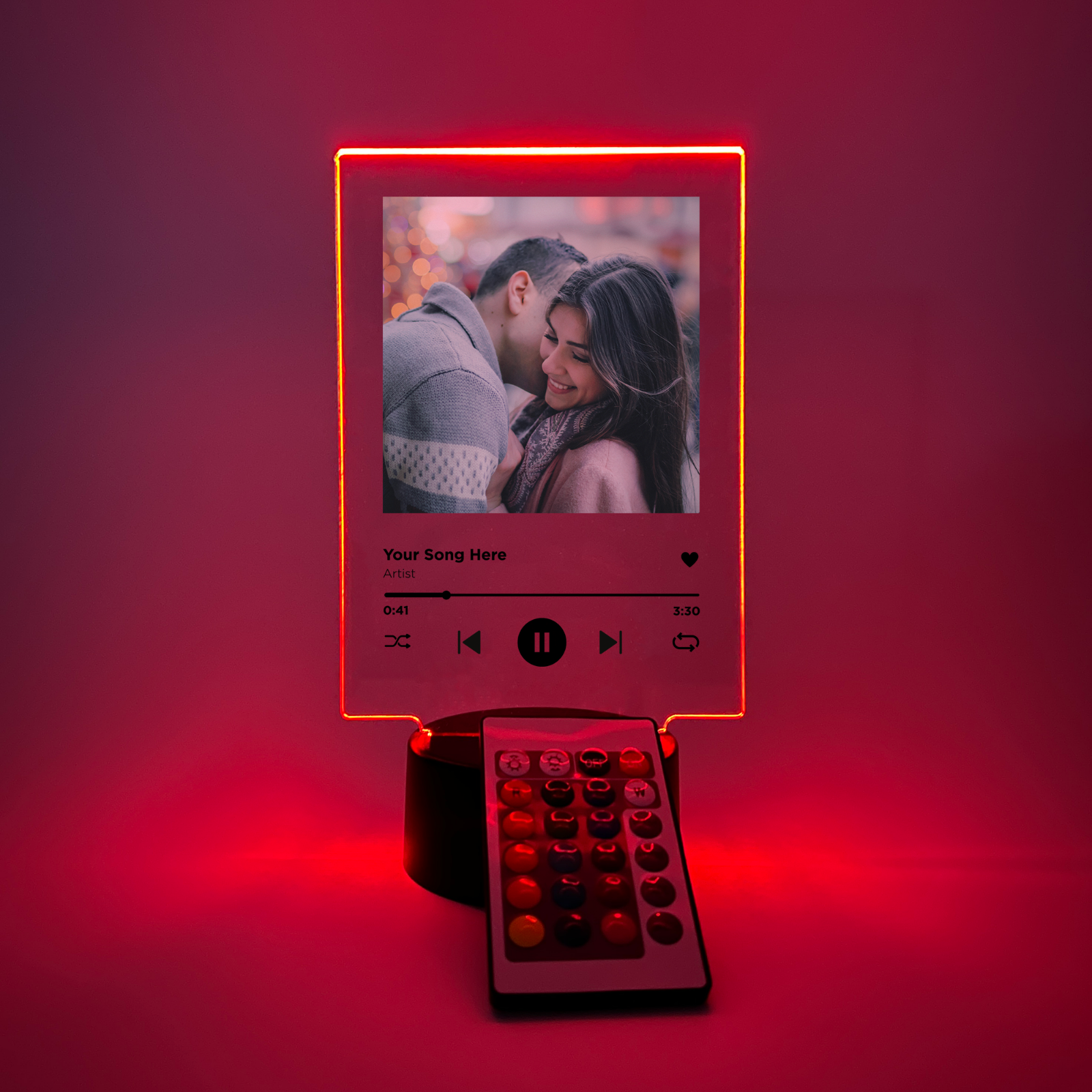 Song Frame Personalized Photo Song Frame Lyrics Music Album Cover LED Light Up ...