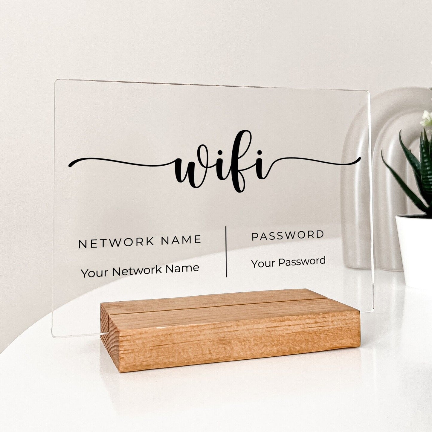 Personalized Wi-Fi Internet Network Connection Stand  Custom Wood Stand