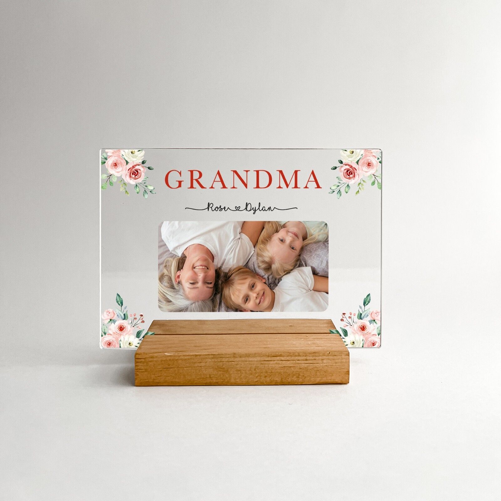 Personalized Wooden Plaque Flowers Grandma Nana Granny Mother's Day Gift