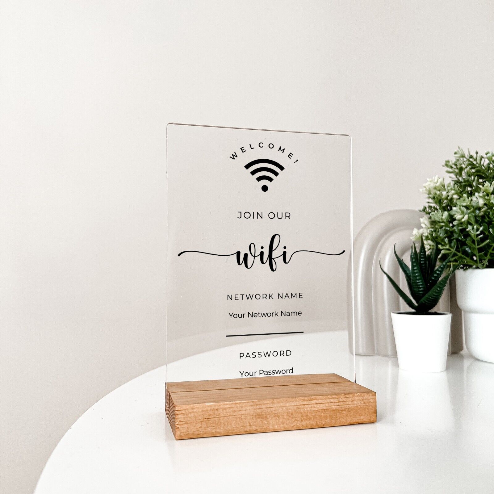 Personalized Wi-Fi Internet Network Connection Stand Custom Wood Stand ...